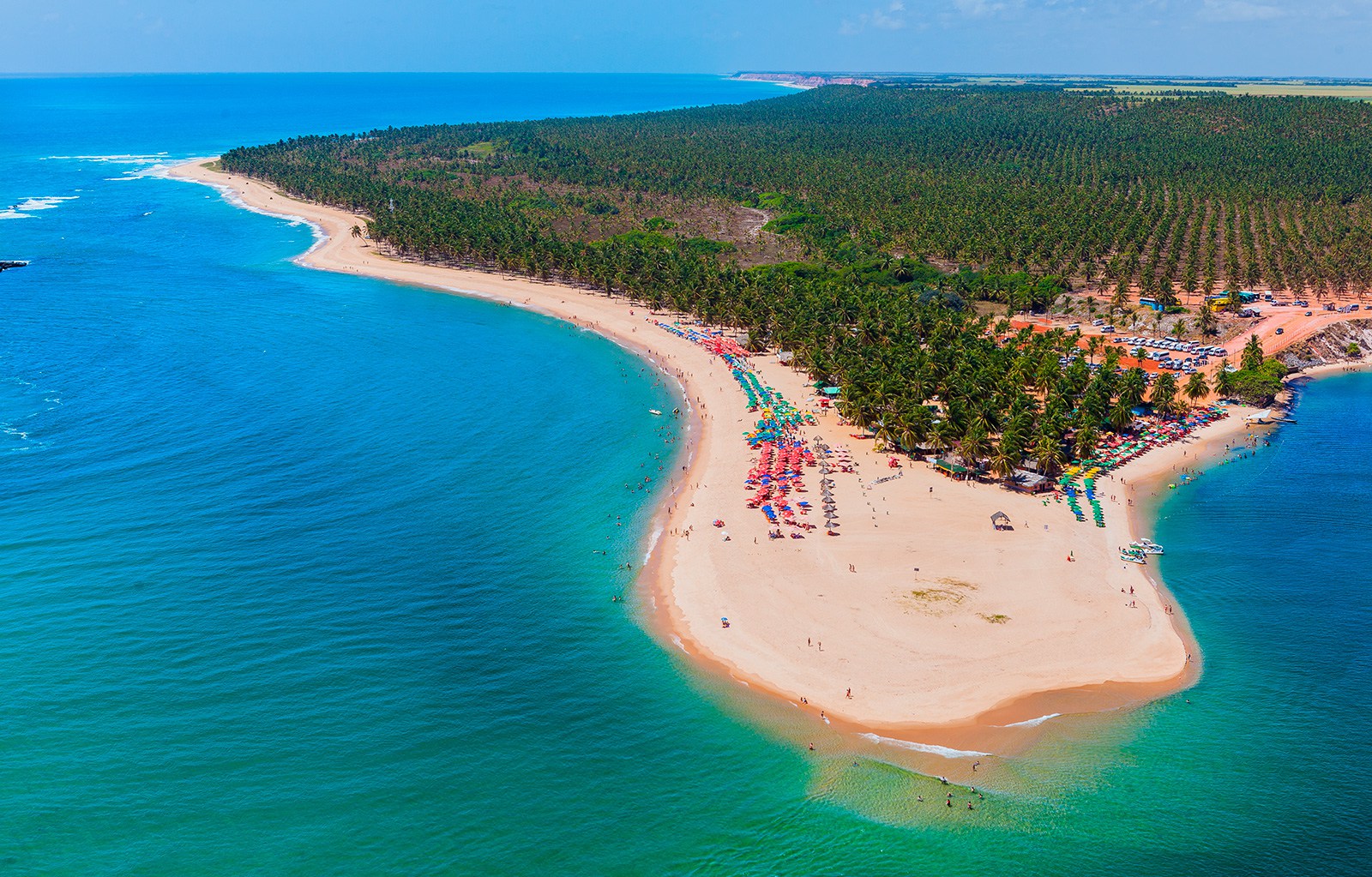 Imagem aérea da Praia do Gunga, localizada próximo a Maceió Alagoas.